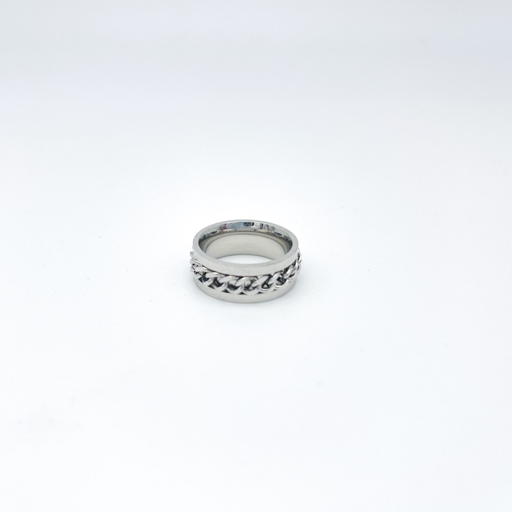 Stainless steel ring with chain